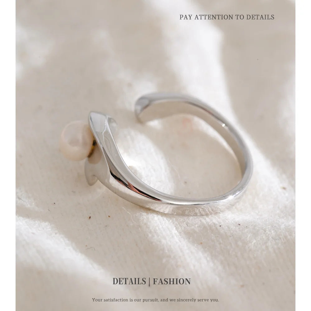 Pearl Curve Open Ring