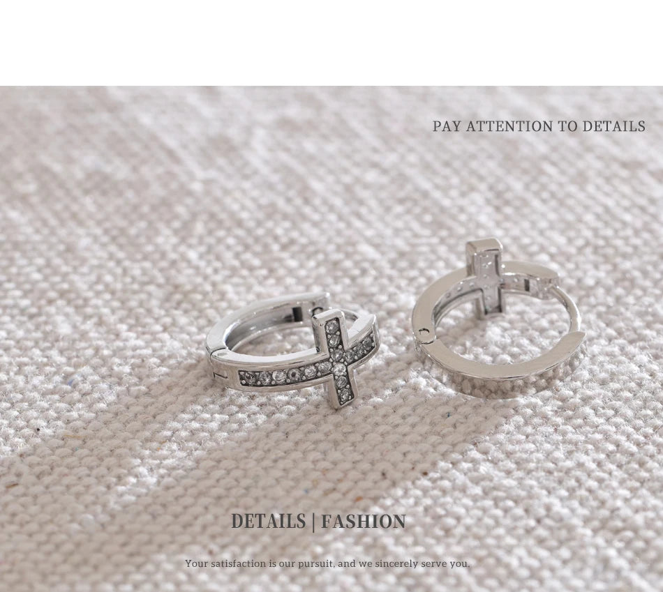 Cross Hoop Earrings