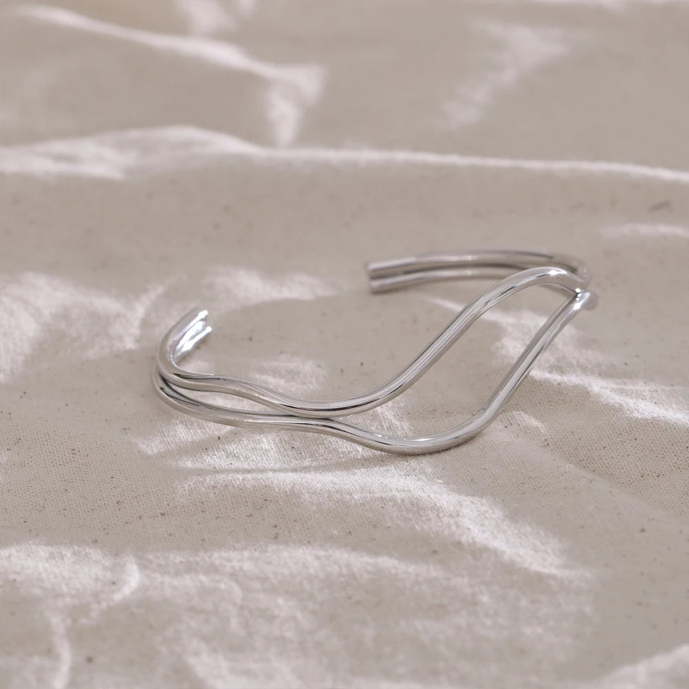 Double Wave Cuff Bracelet
