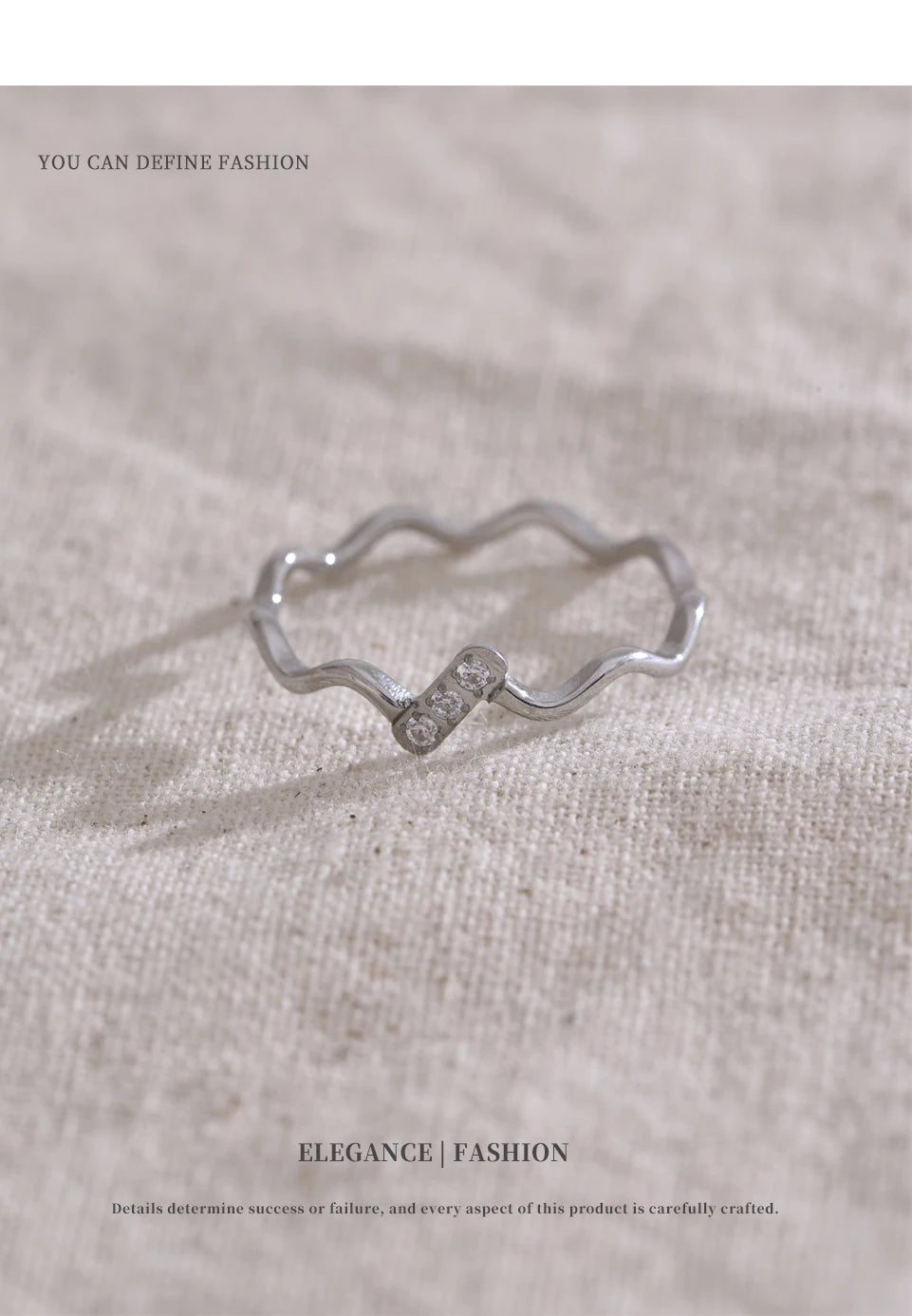 Minimal Silver Wave Ring