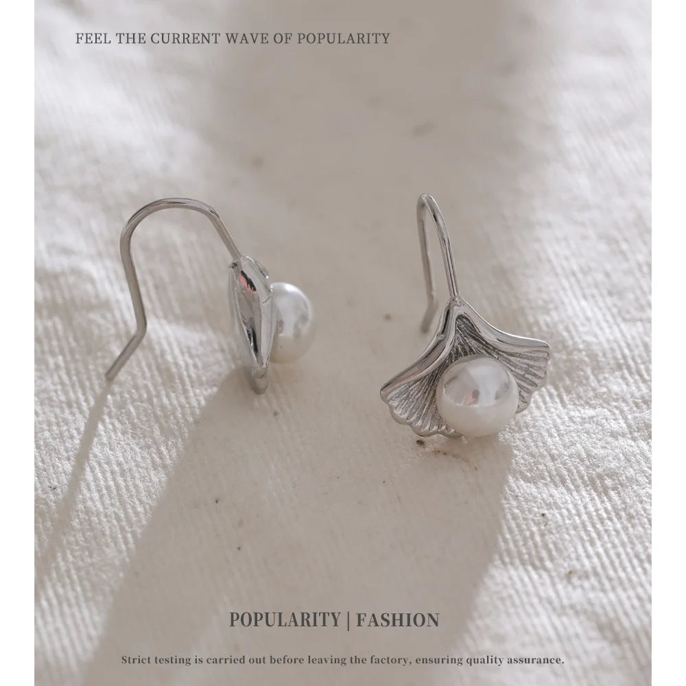 Silver Pearl Drop Earrings