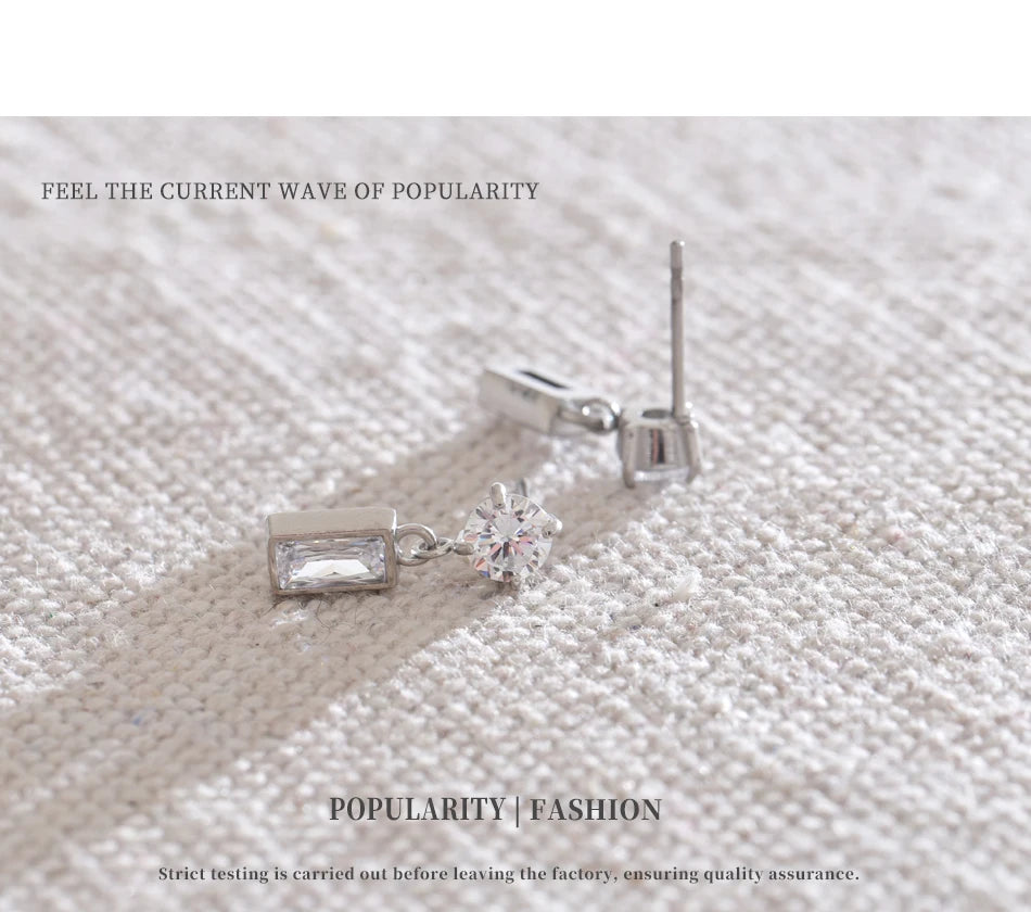 Geometric Crystal Drop Earrings