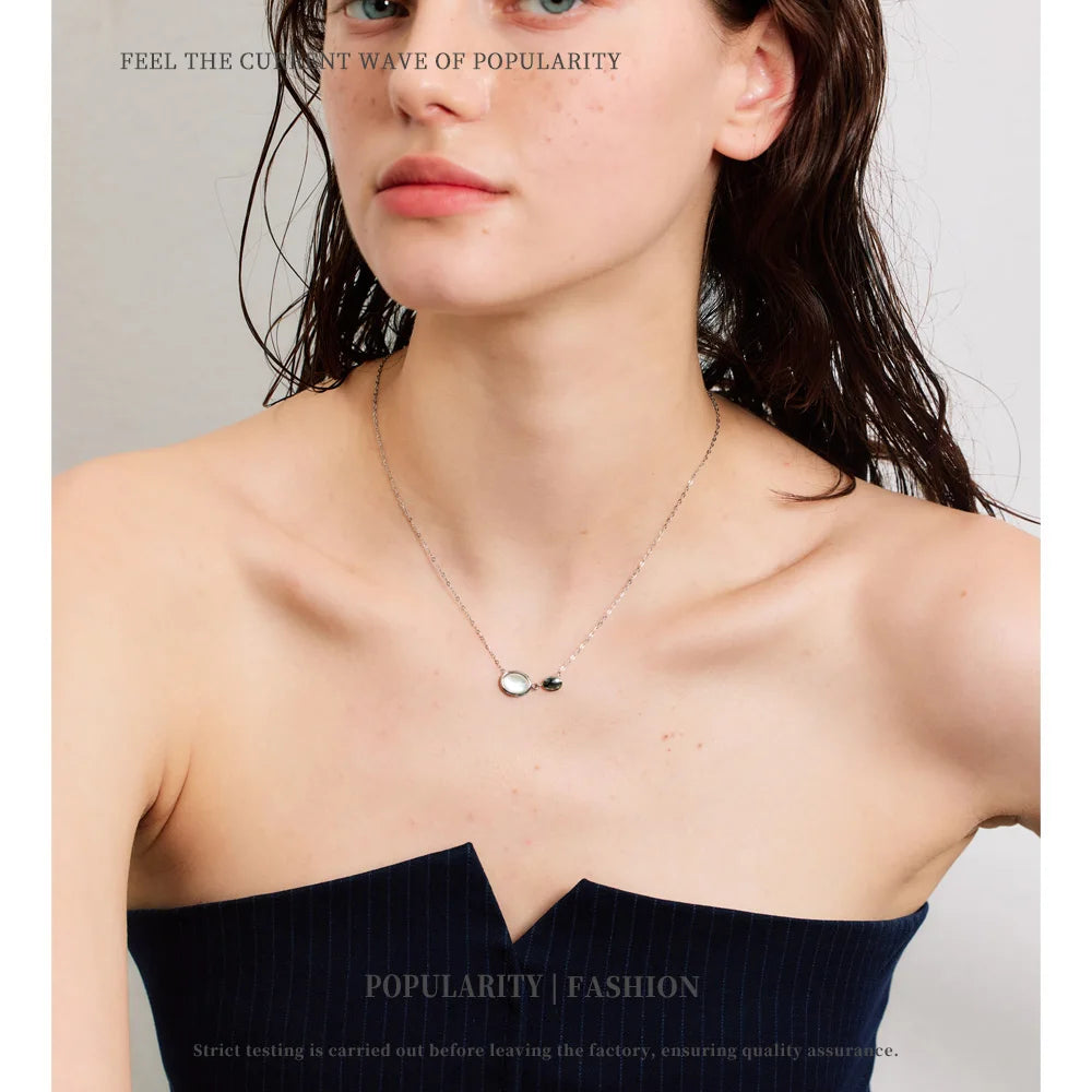 Silver Double Oval Necklace