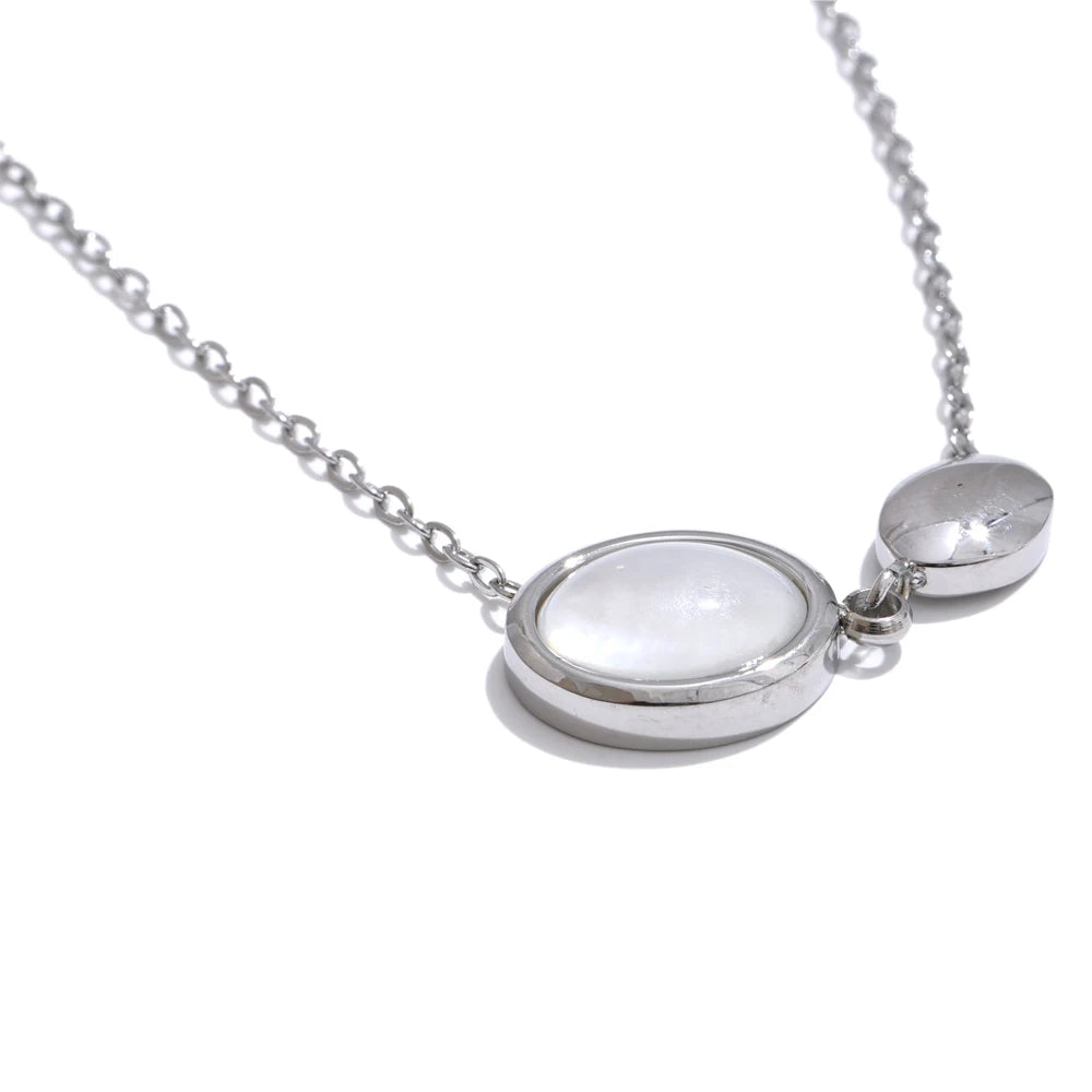 Silver Double Oval Necklace
