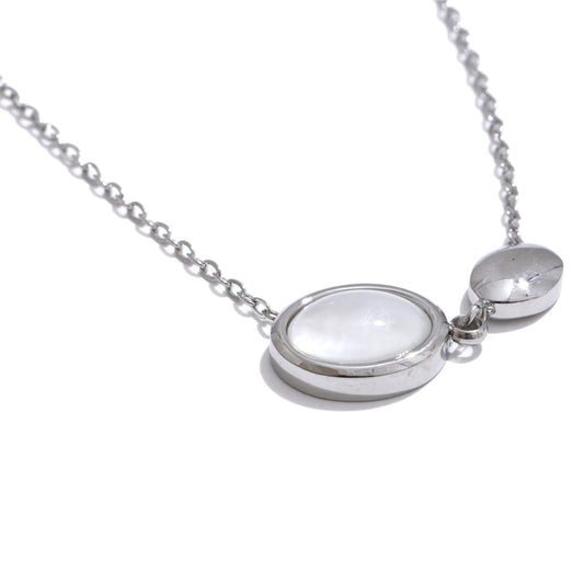 Silver Double Oval Necklace