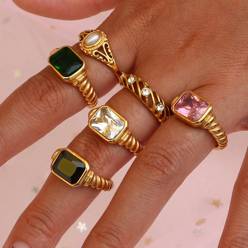 Luxe Gem Stack Ring Set