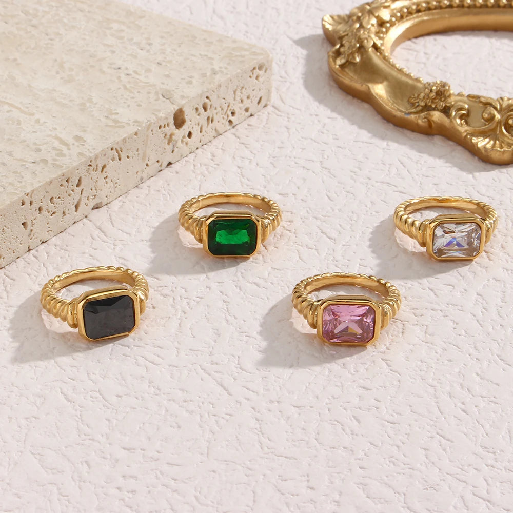 Luxe Gem Stack Ring Set