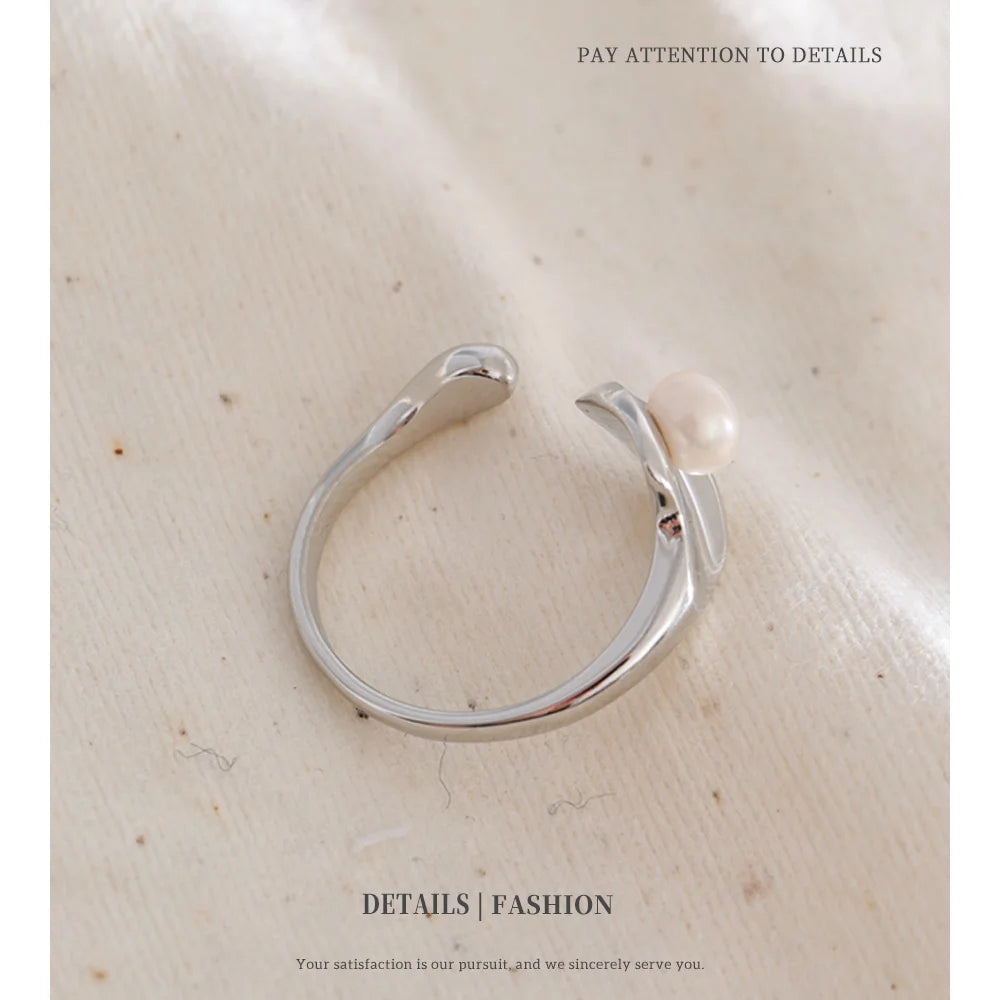 Pearl Curve Open Ring