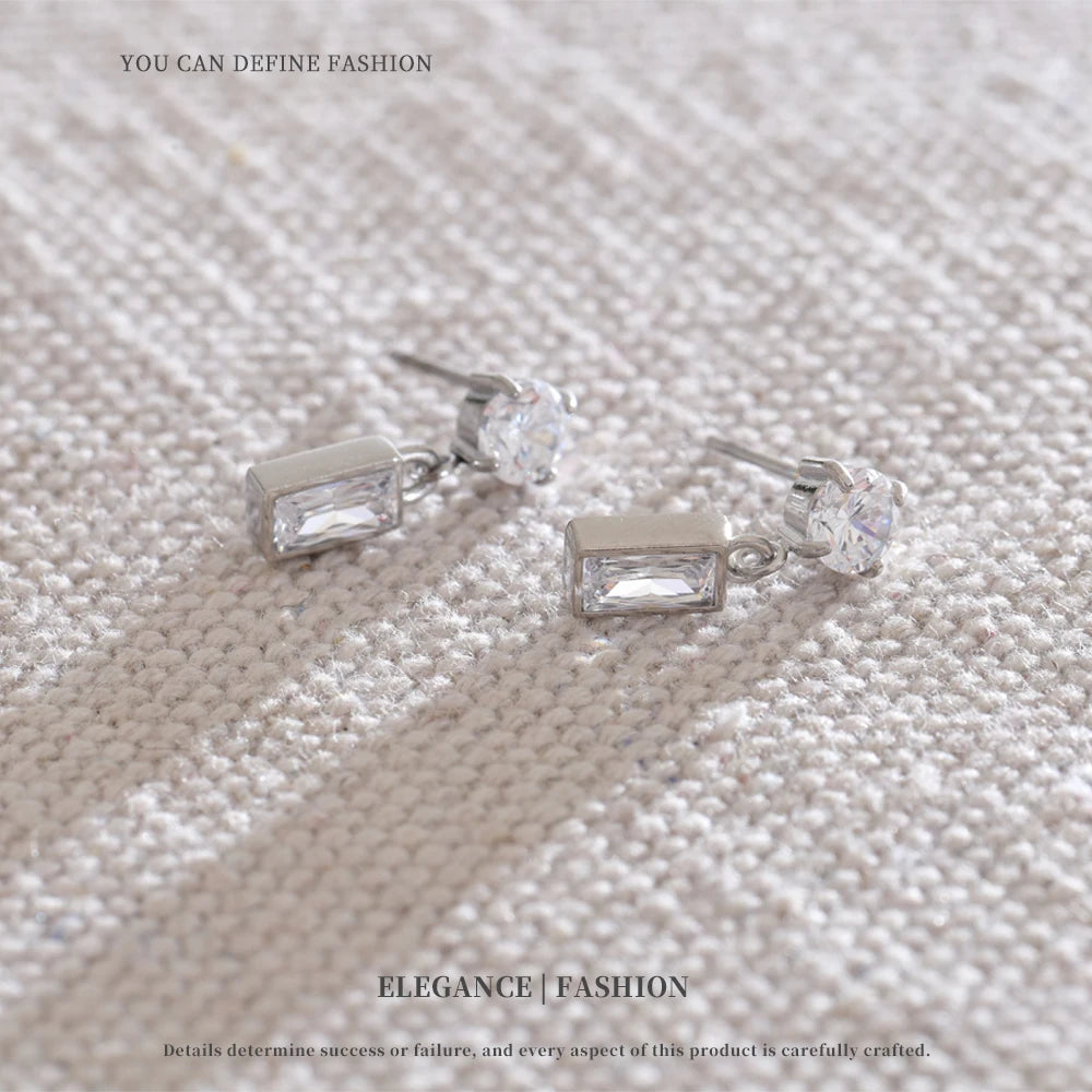 Geometric Crystal Drop Earrings