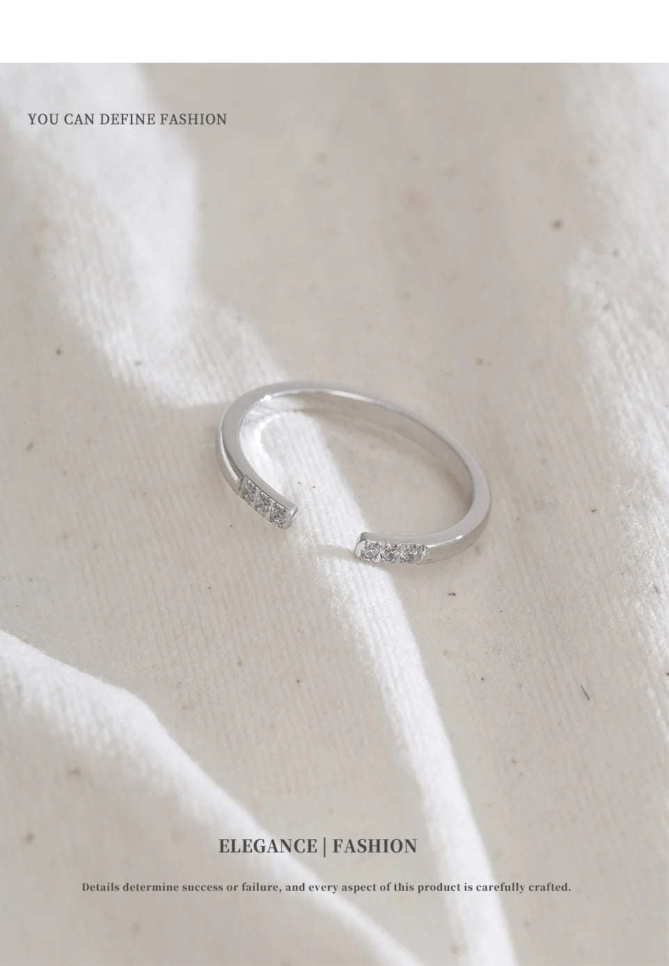 Minimal Open Crystal Cuff