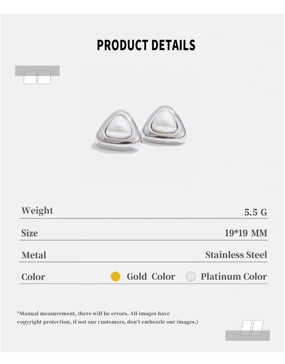 White Triangle Studs