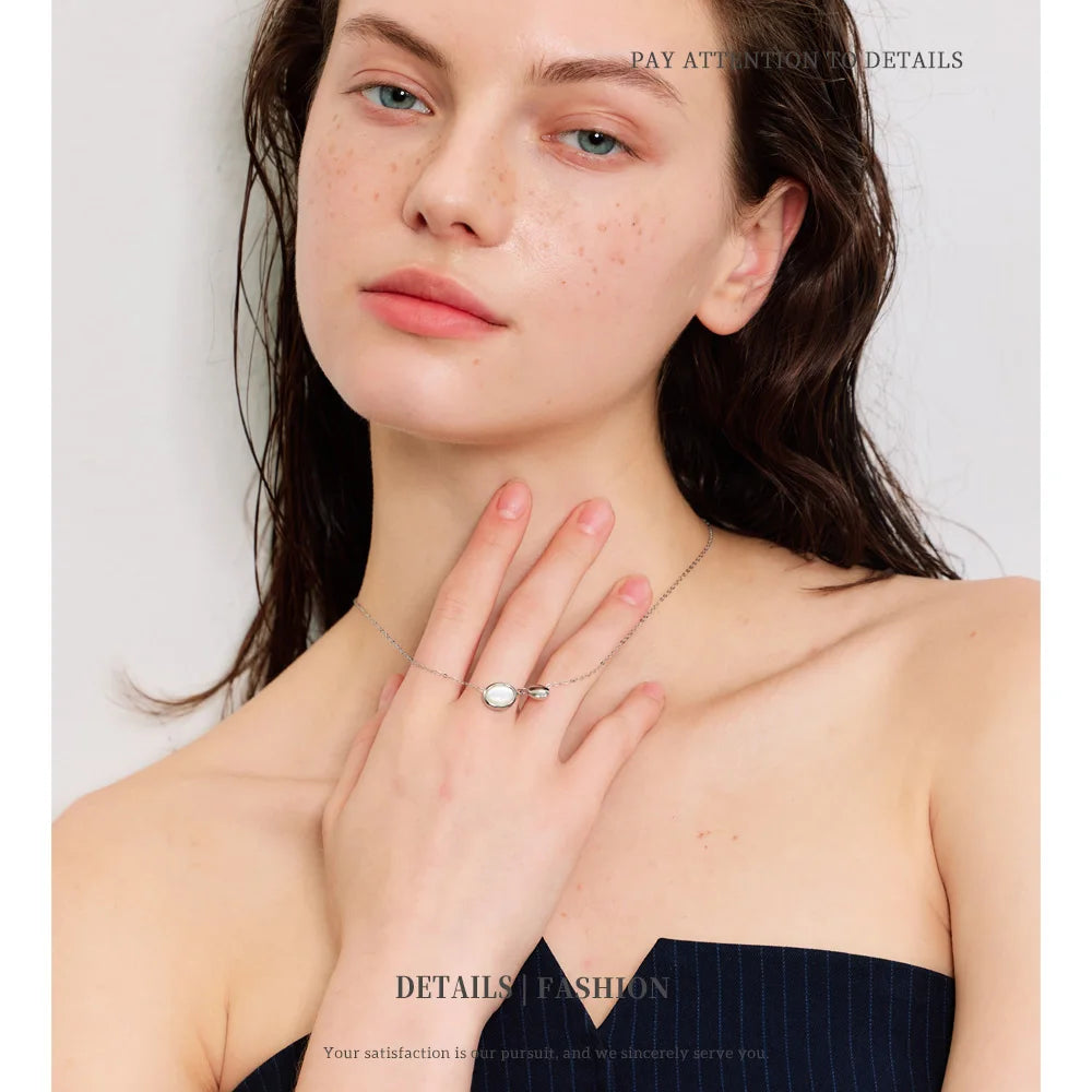 Silver Double Oval Necklace