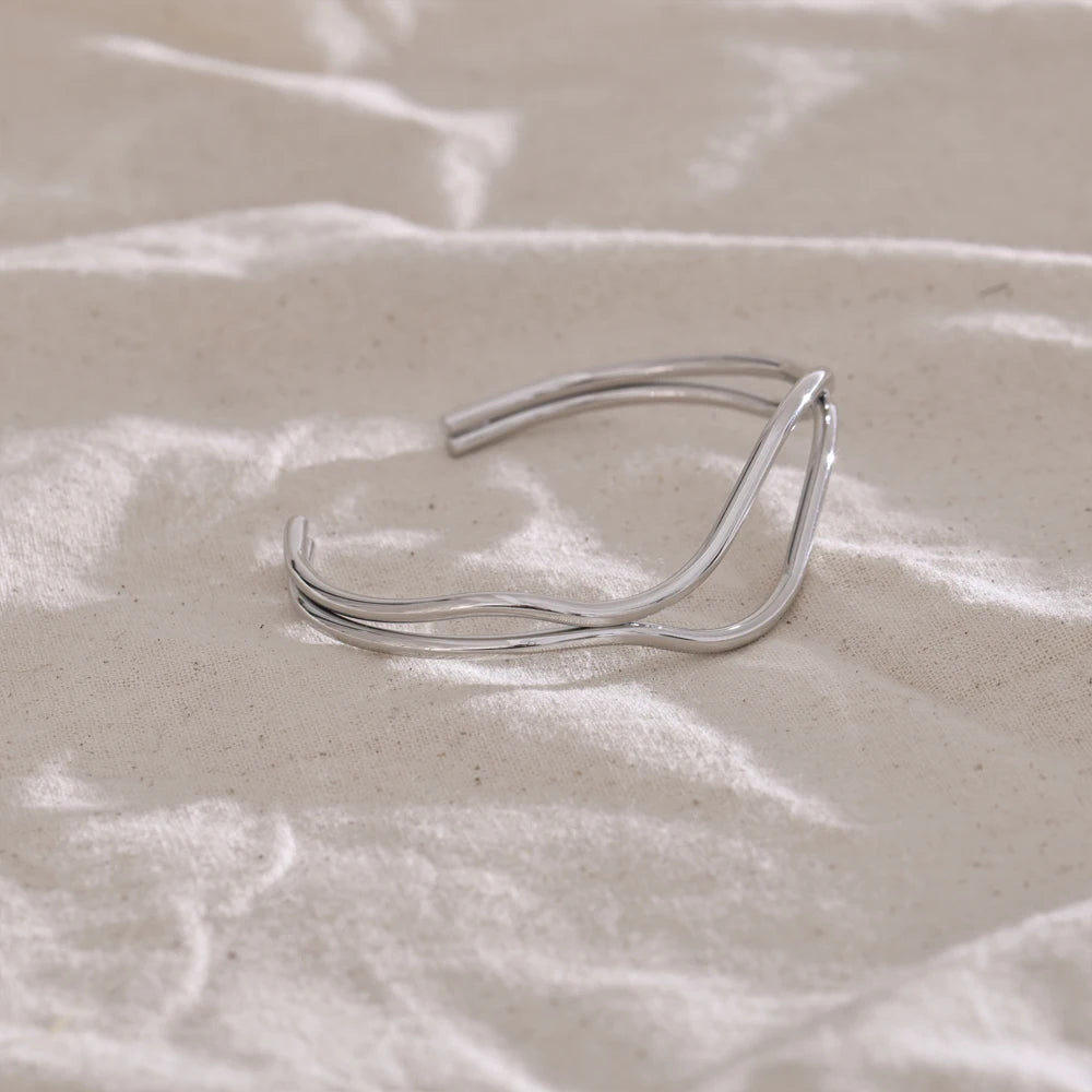 Double Wave Cuff Bracelet