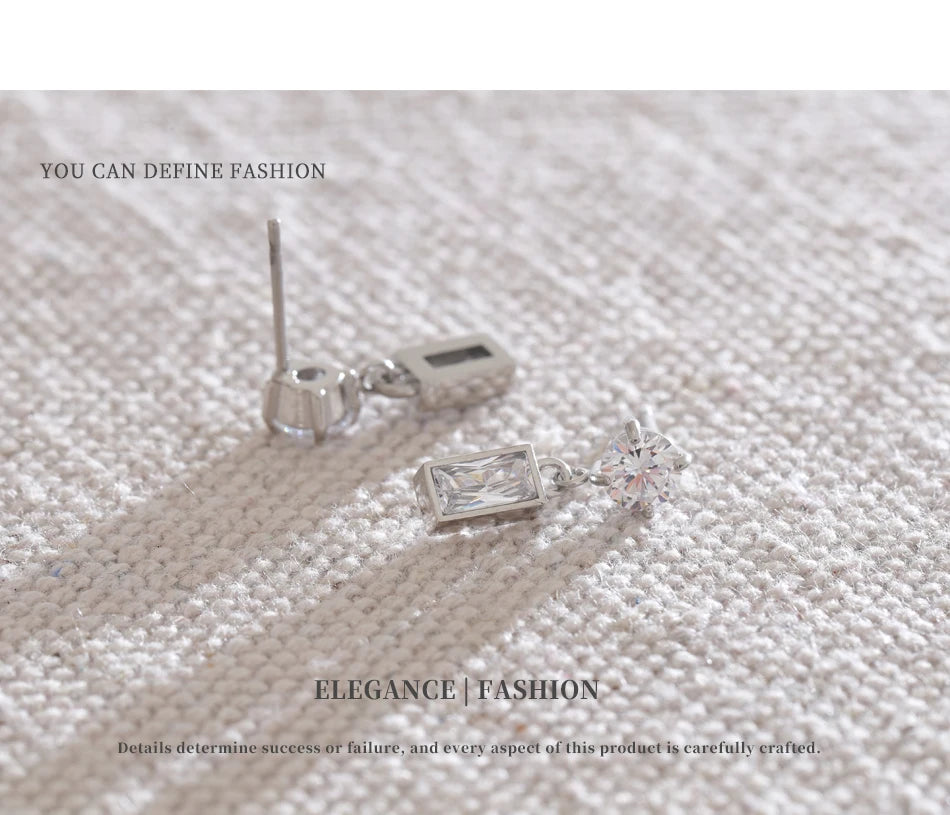 Geometric Crystal Drop Earrings