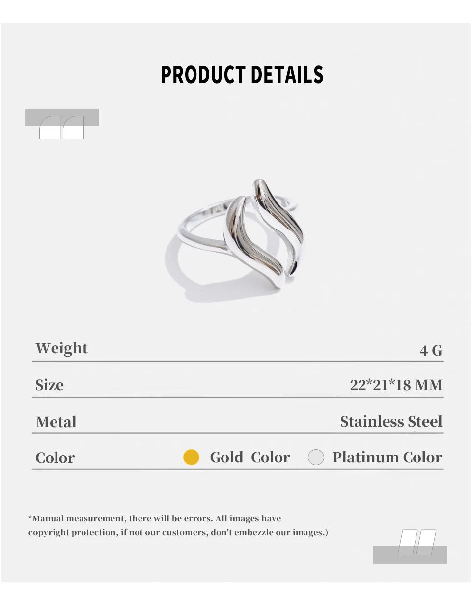 Fluid Wave Gold Ring